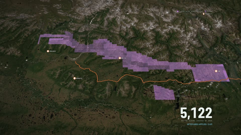 The claims along the corridor, a looping GIF