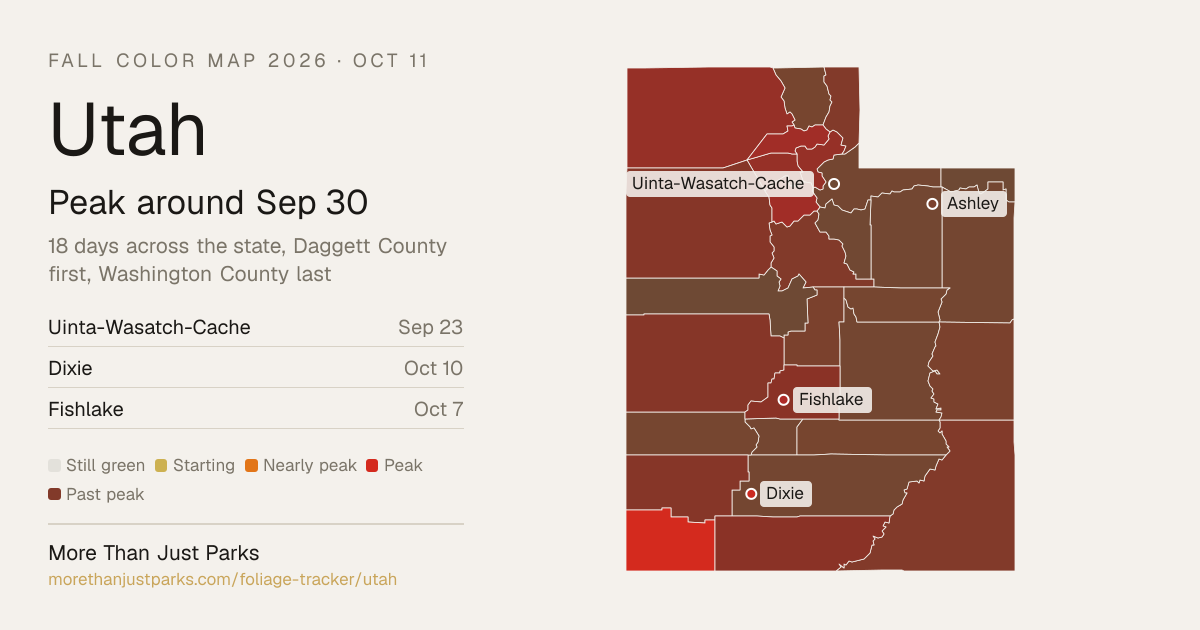 Utah Fall Color 2026: Peak Sep 26 to Oct 5, Map by Region | More Than ...