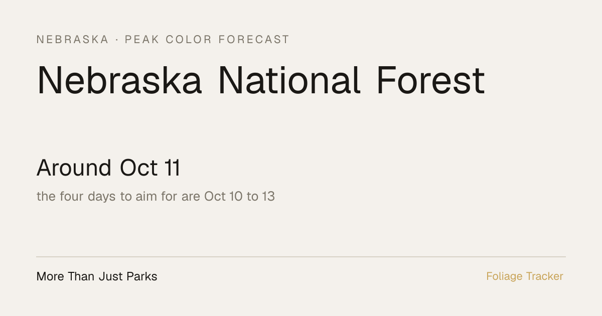 Nebraska National Forest Fall Foliage: 2026 Peak Color Forecast | More ...