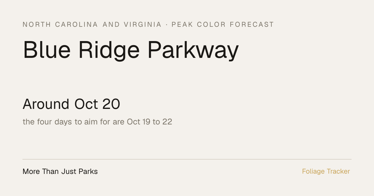 Blue Ridge Parkway Fall Foliage: 2026 Peak Color Forecast | More Than ...