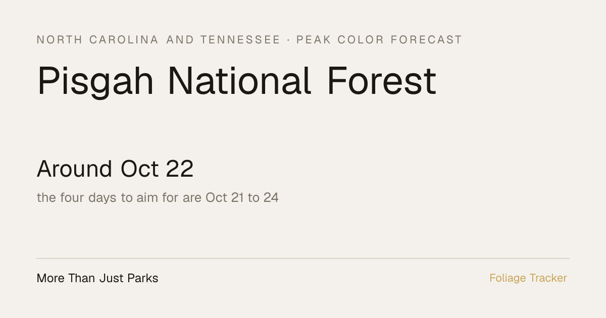 Pisgah National Forest Fall Foliage: 2026 Peak Color Forecast | More ...