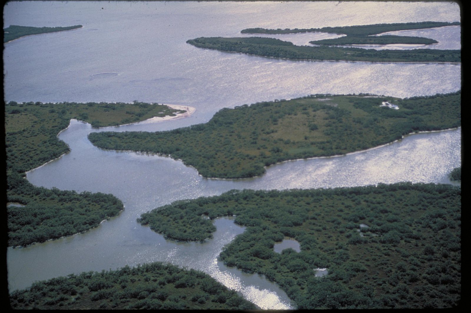 Islands and tidal channels of Canaveral National Seashore from the air, Florida (NPS photo)