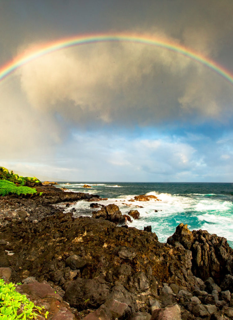 haleakala national park rainbow maui, hawaii