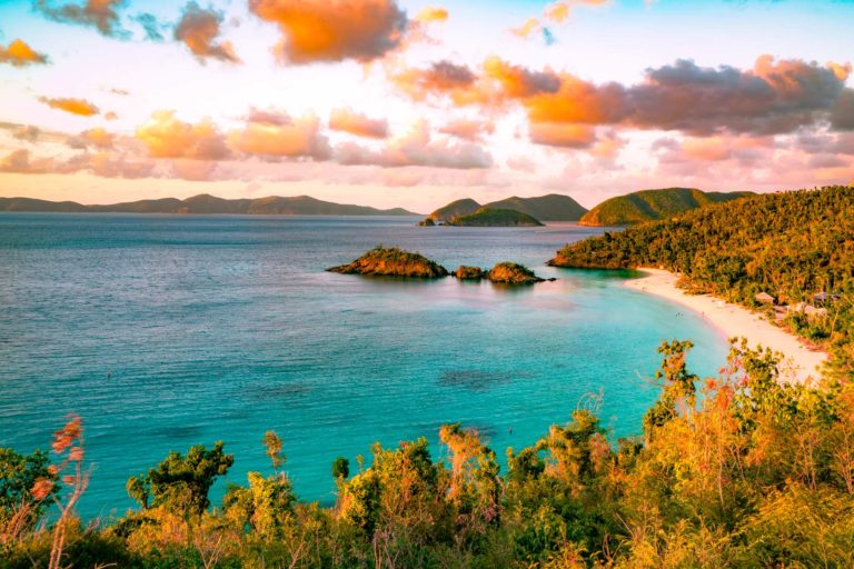 virgin islands national park trunk bay sunset