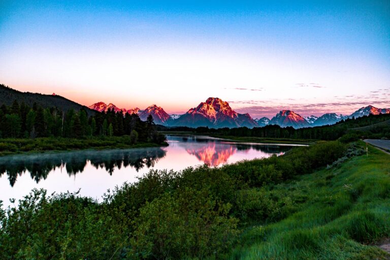 grand teton national park wyoming, oxbow bend sunrise