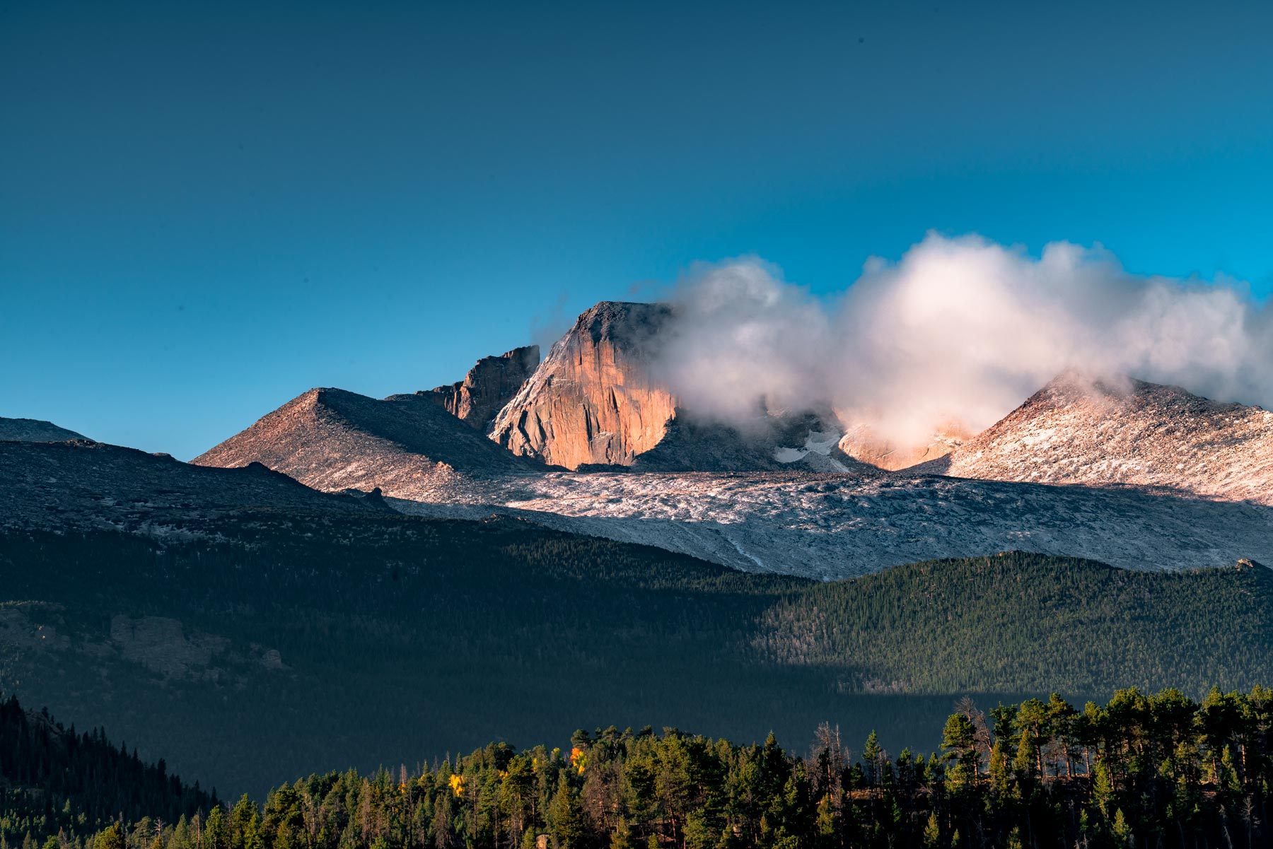 longs peak sunrise rocky mountain national park colorado
