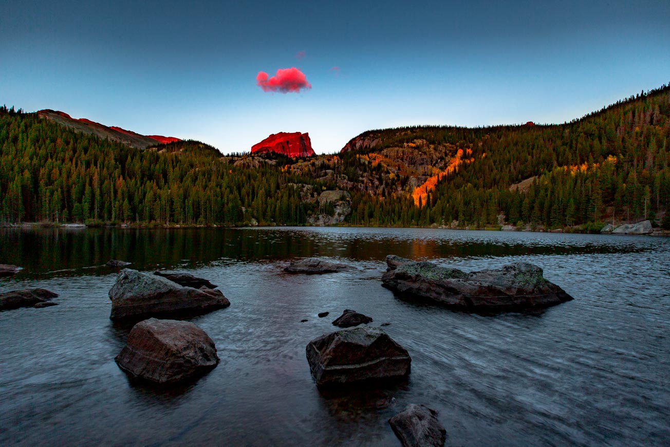 bear lake sunrise rocky mountain national park colorado
