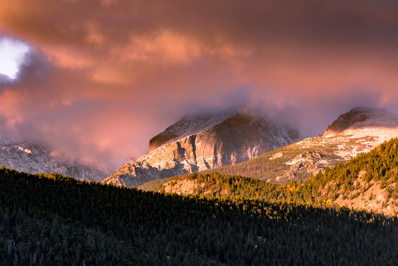 flat top mountain sunset rocky mountain national park colorado