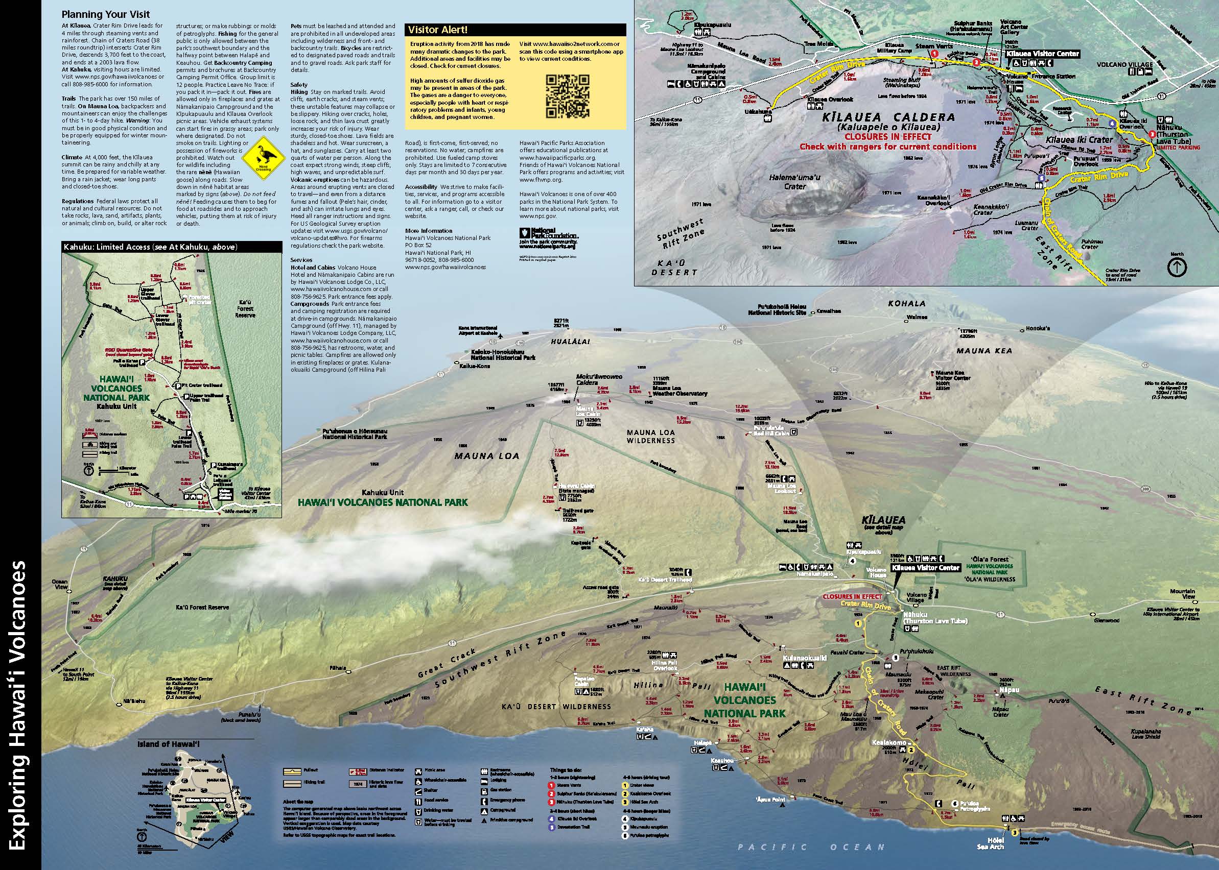 hawaii volcanoes national park map