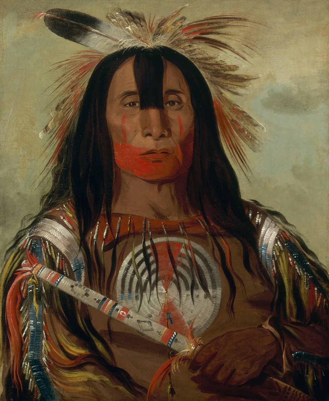 Painting of Indigenous man.