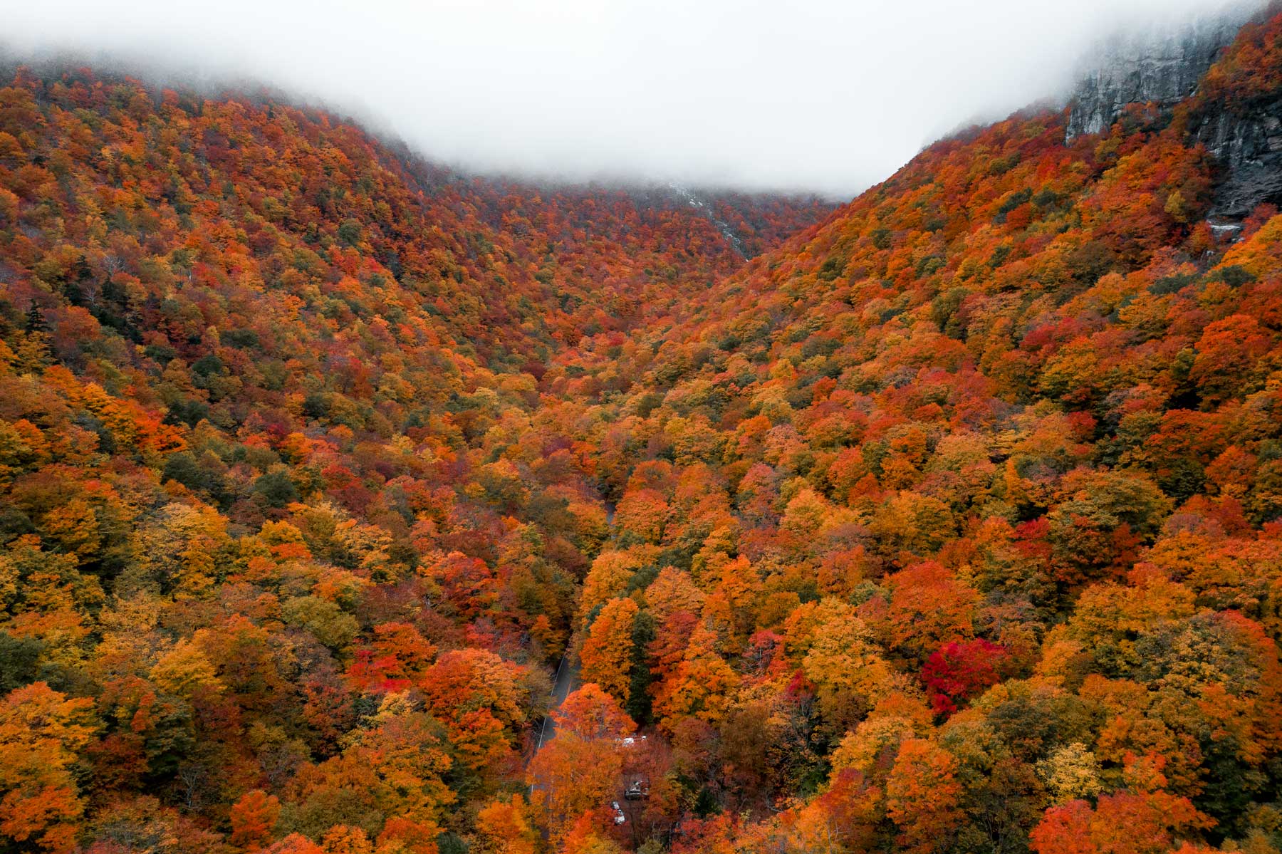 smugglers notch green mountain national forest vermont fall