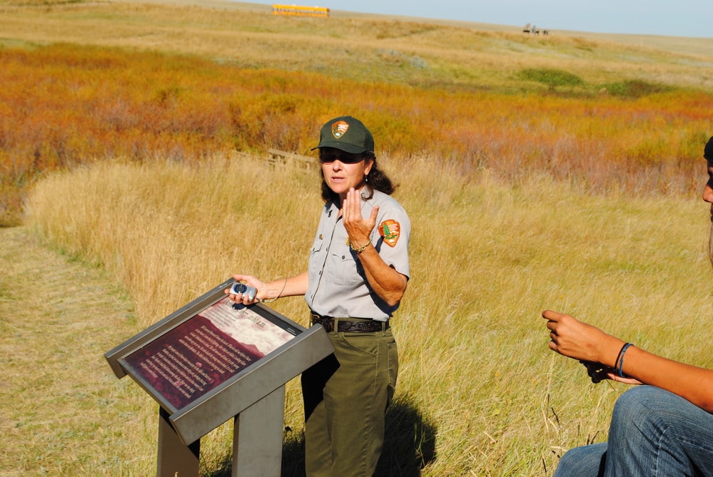When available, staff at Bear Paw Battlefield give tours of the battlefield to the public and local schools | Historic Sites In Montana