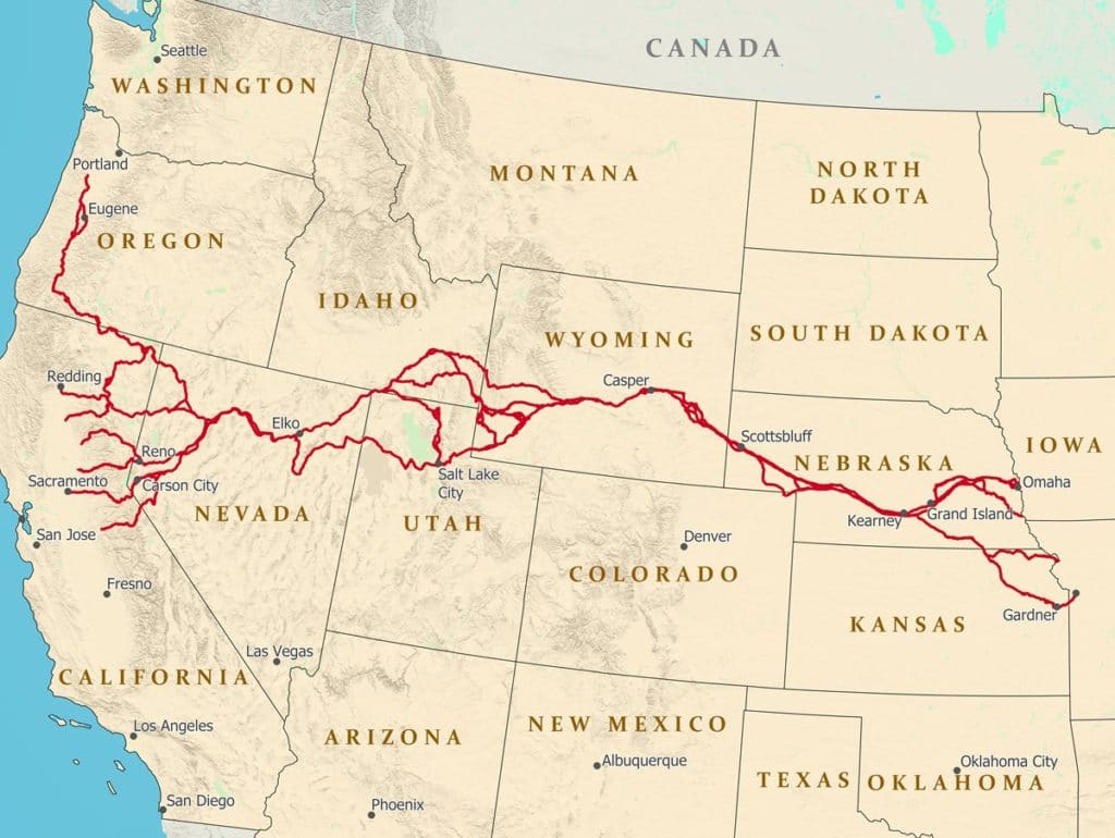 Map of California National Historic Trail | Oregon National Parks