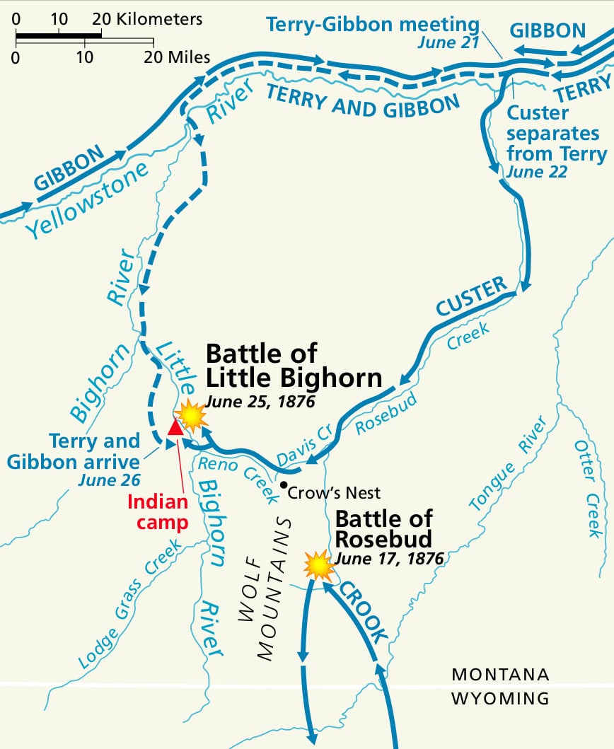 Battle of Little Bighorn Map