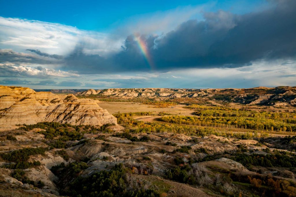 theodore roosevelt national park oxbow bend weather rainbow