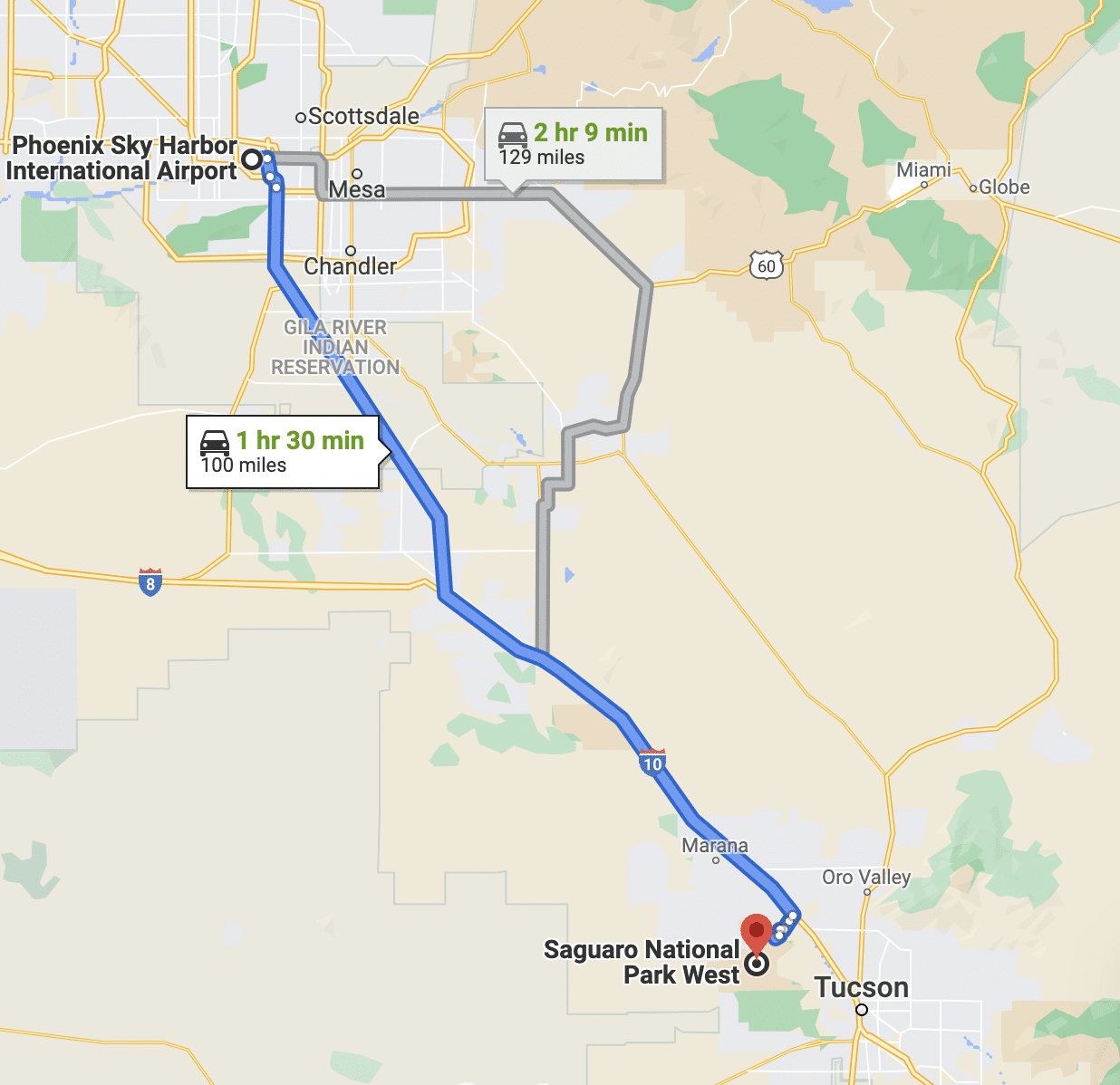 Saguaro National Park Driving Directions