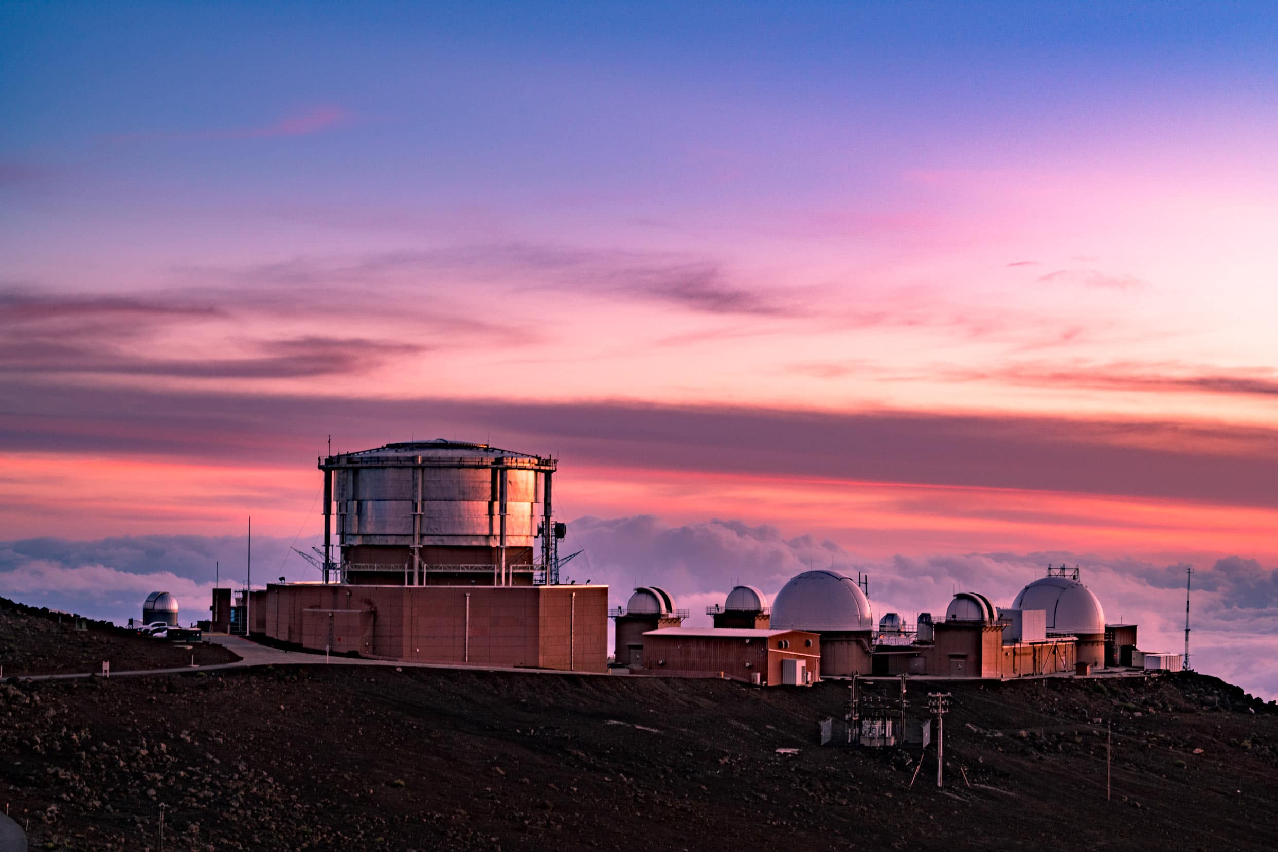 haleakala national park maui, observatories sunset