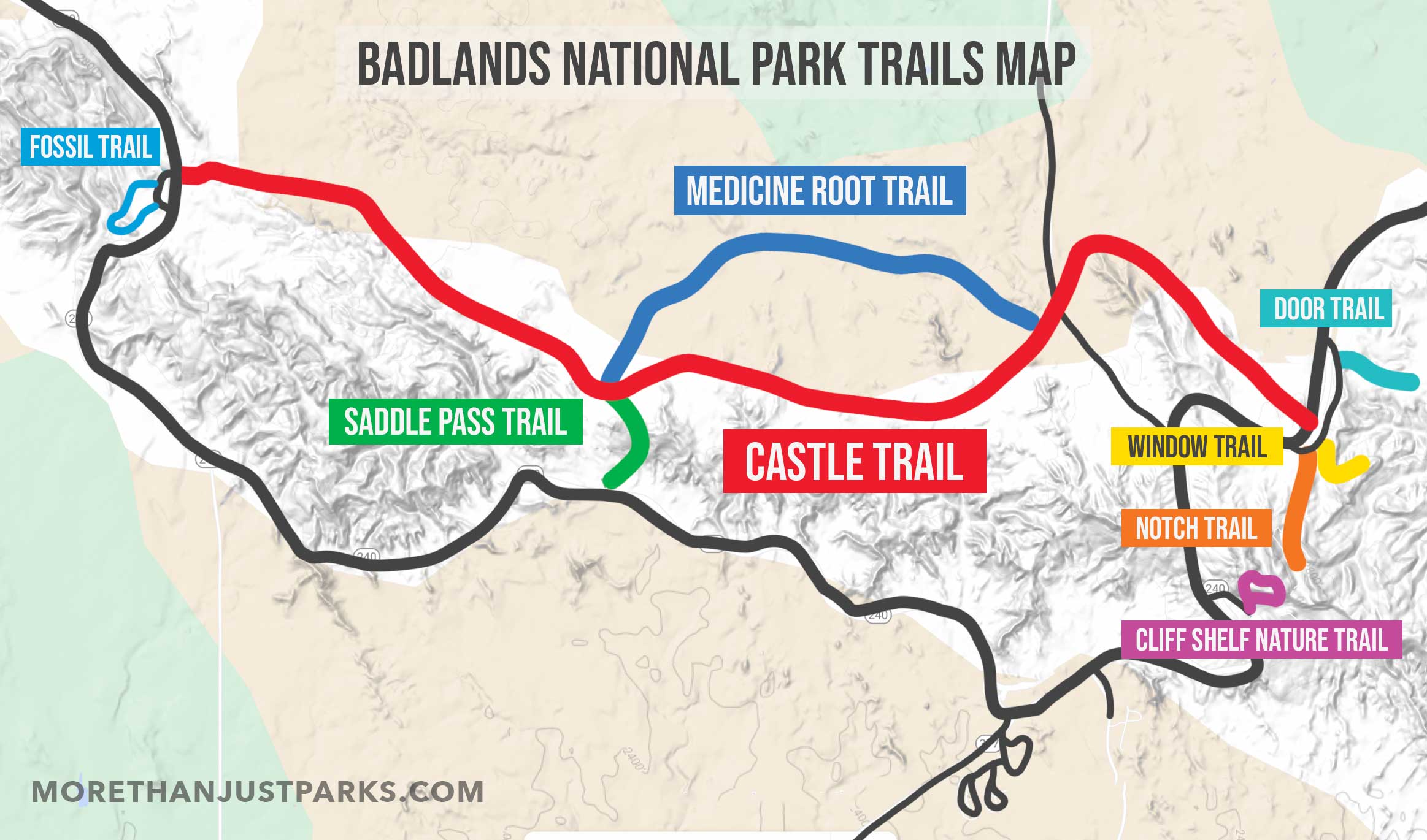 castle trail map badlands national park