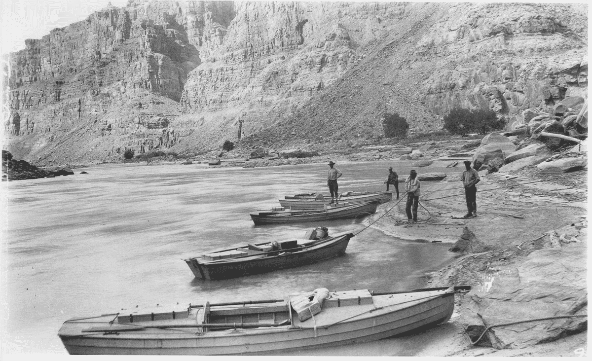 Boats from a 1921 USGS Expedition of Lower Cataract Canyon, led by E.C. LaRue | Canyonlands National Park Facts
