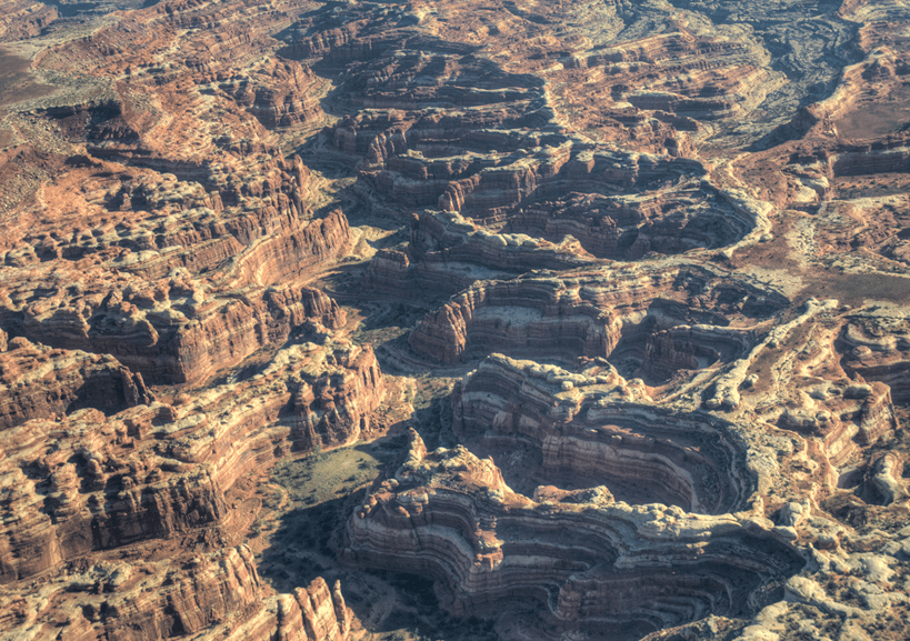 Aerial photograph of the Maze District in Canyonlands National Park | Canyonlands National Park Facts