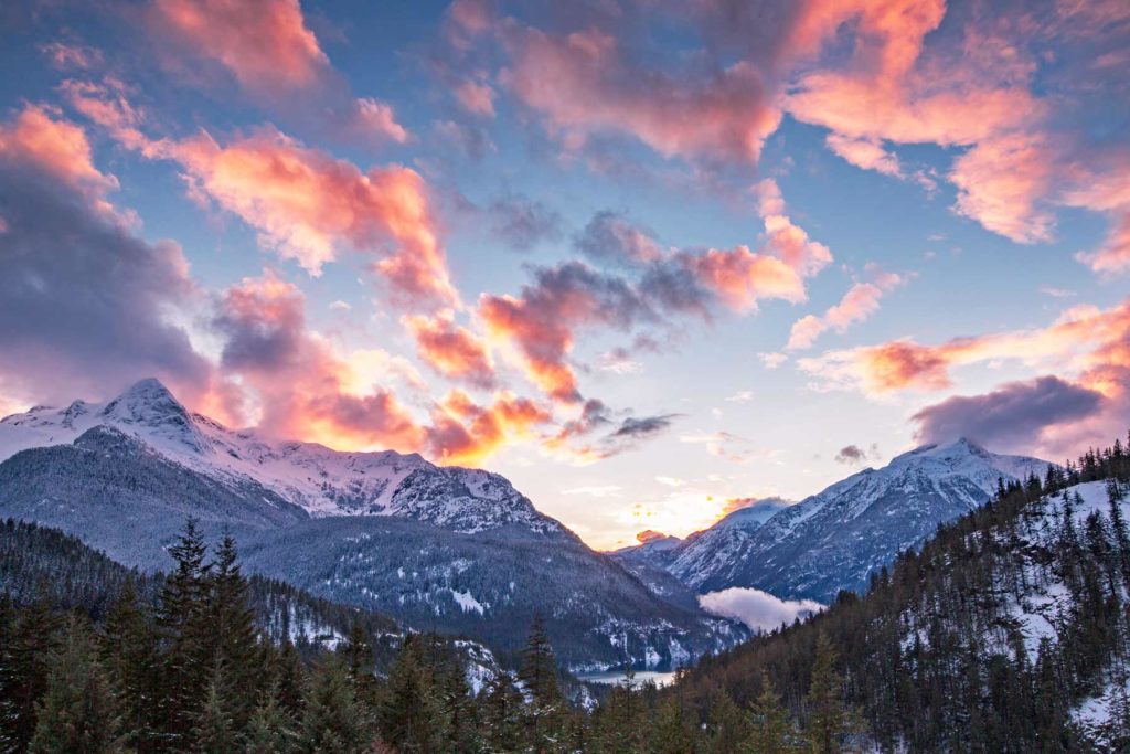 Winter sunset over the range.
