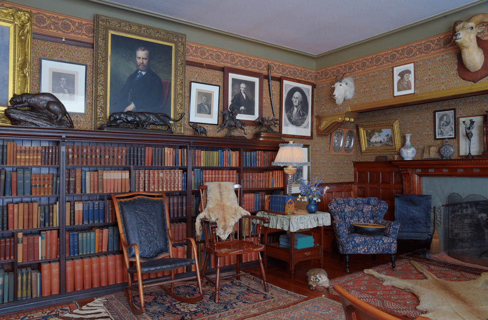 Library inside Sagamore Hill | Historic Sites In New York