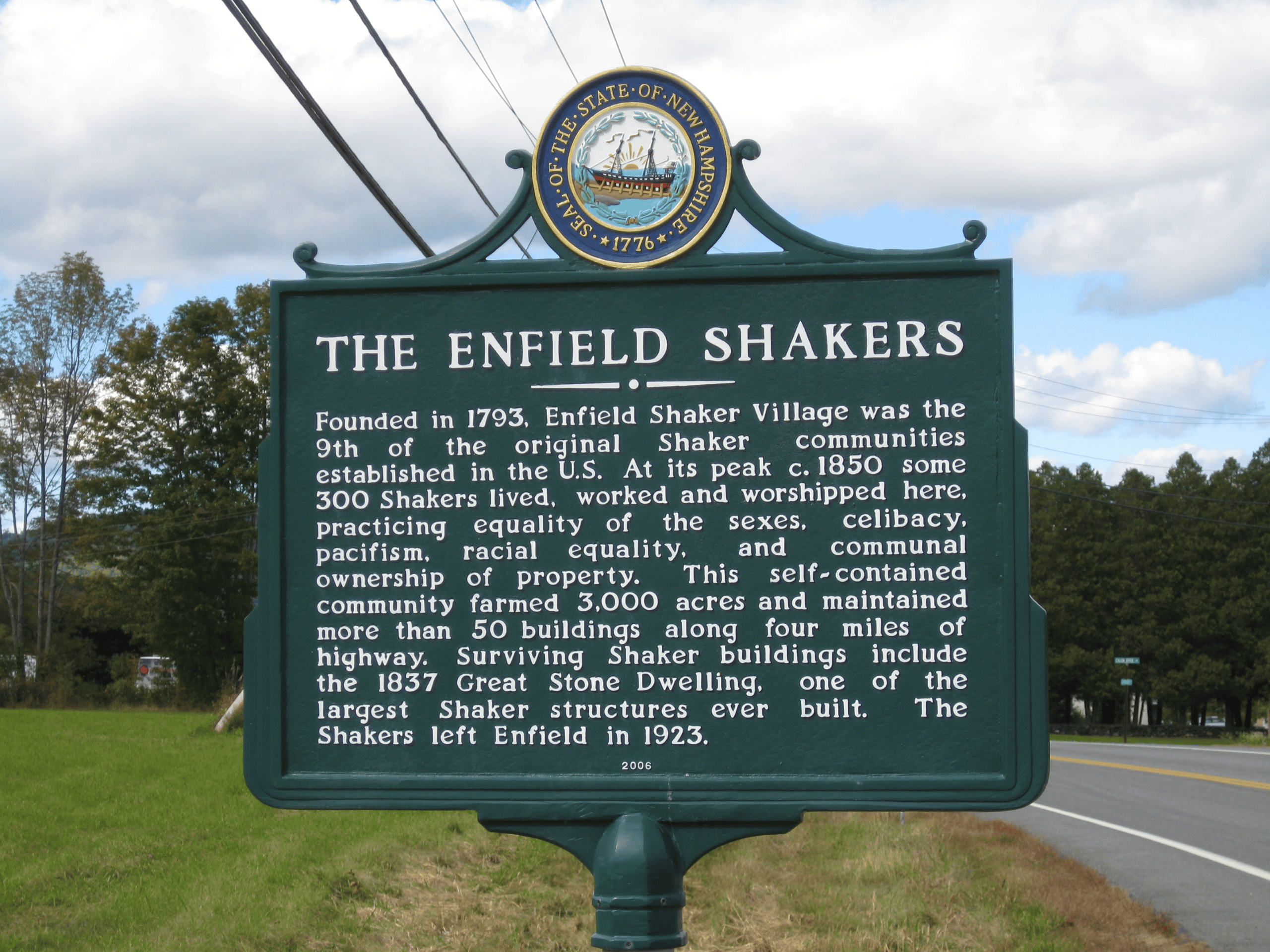 The Enfield Shaker Village Sign | Historic Sites In New Hampshire