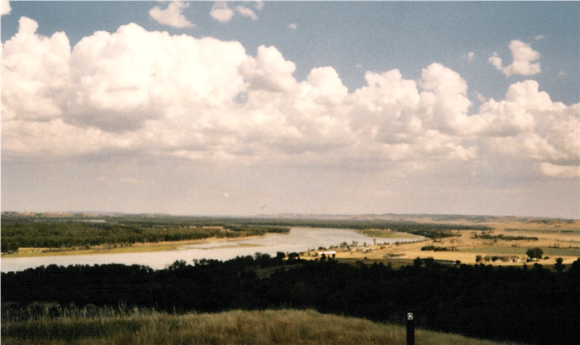 The Missouri River at Ft. Abraham Lincoln south of Bismarck, North Dakota | Historic Sites In North Dakota 
