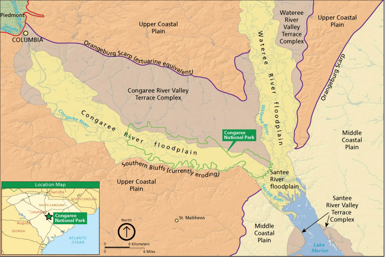Congaree National Park Geologic Map | Congaree National Park Facts 
