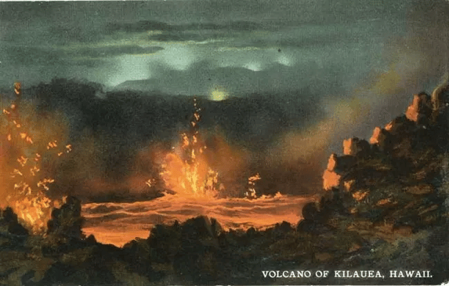 Vintage postcard of Kilauea, Hawaii