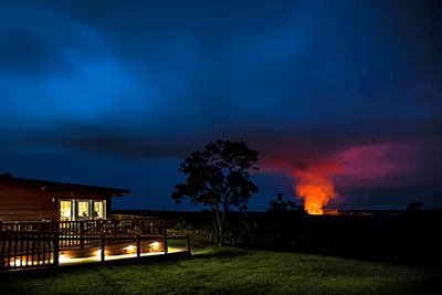 Volcano House during the 2008-2018 summit eruption of Kilauea 