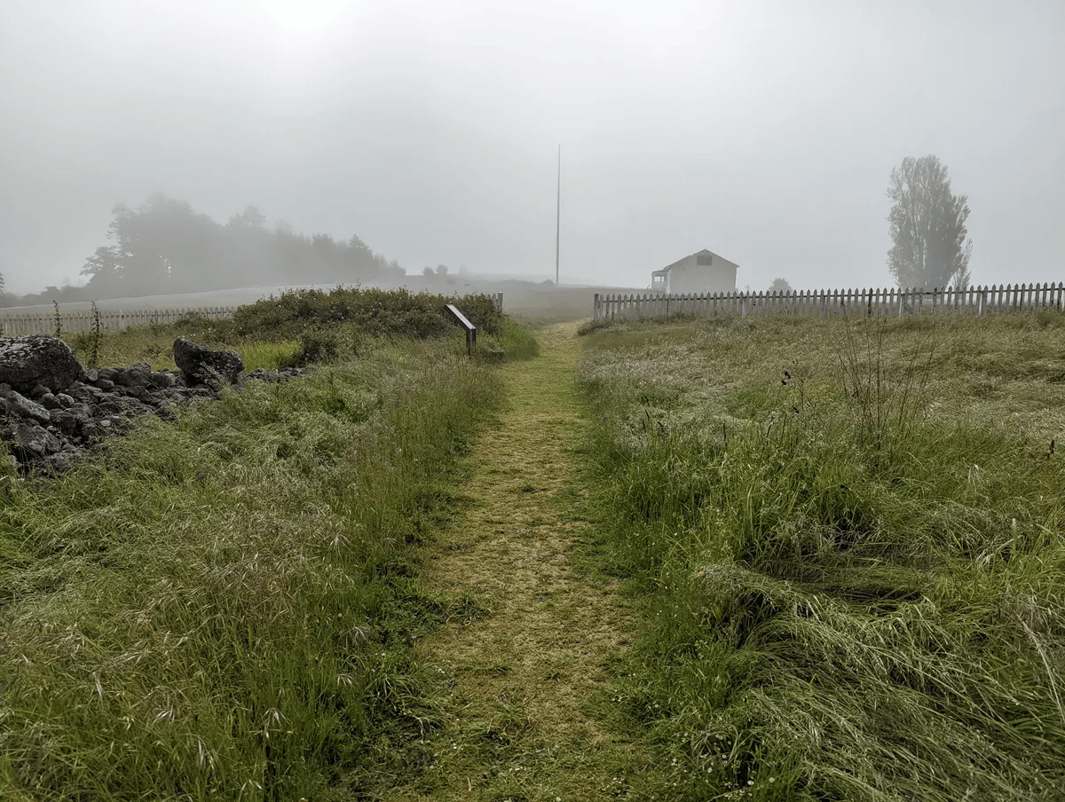 Trail on a foggy day at American Camp | Historic Sites In Washington 