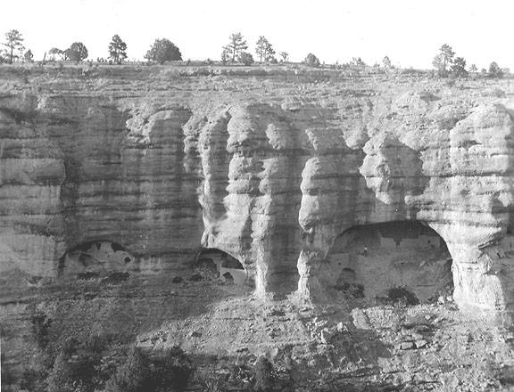 1914 view of the Gila Cliff Dwellings