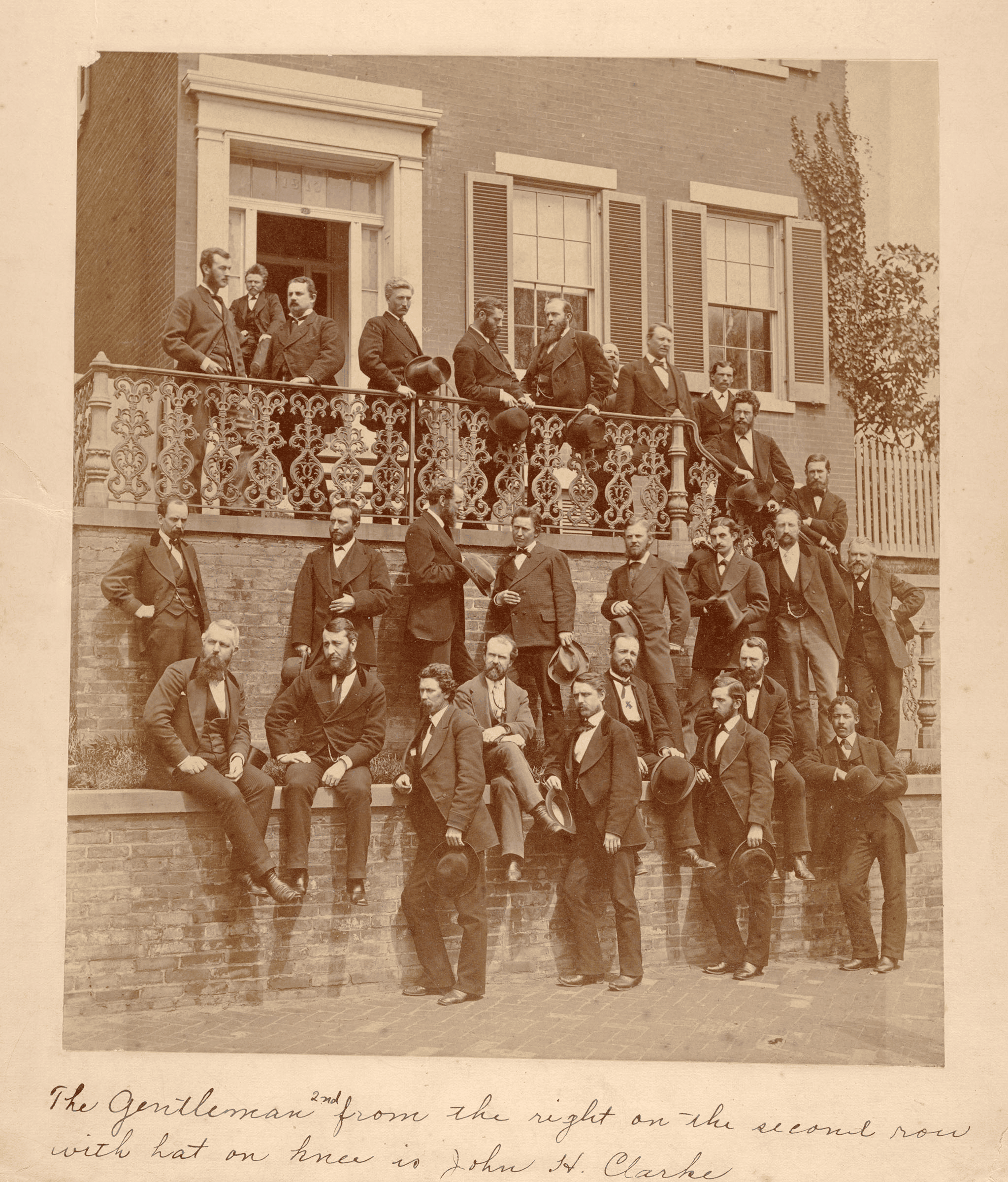 Wheeler Party Survey Members. Standing in the top row, sixth from the left, is George M. Wheeler, the West Point graduate who in 1871 developed a comprehensive plan for surveying the territory west of the 100th meridian