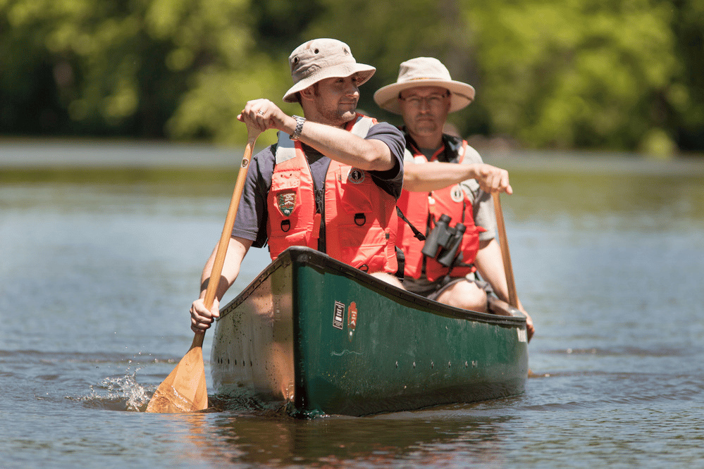 Canoe day-paddles in the Mississippi National River and Recreation Area are a popular activity 