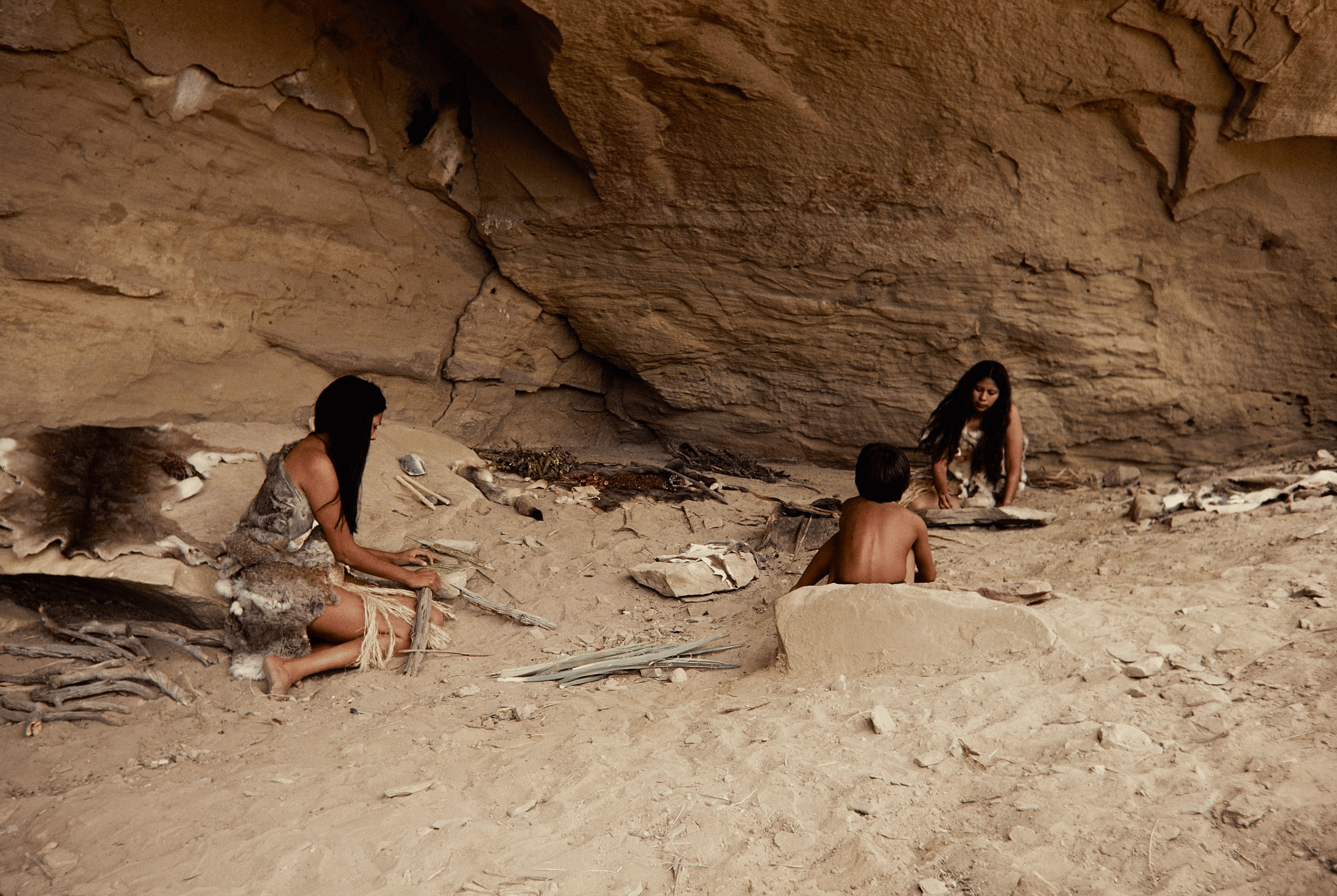 Anasazi Native American women drying out furs and food | Mesa Verde National Park Facts