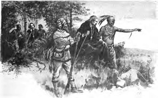 Native Americans guiding French Explorers