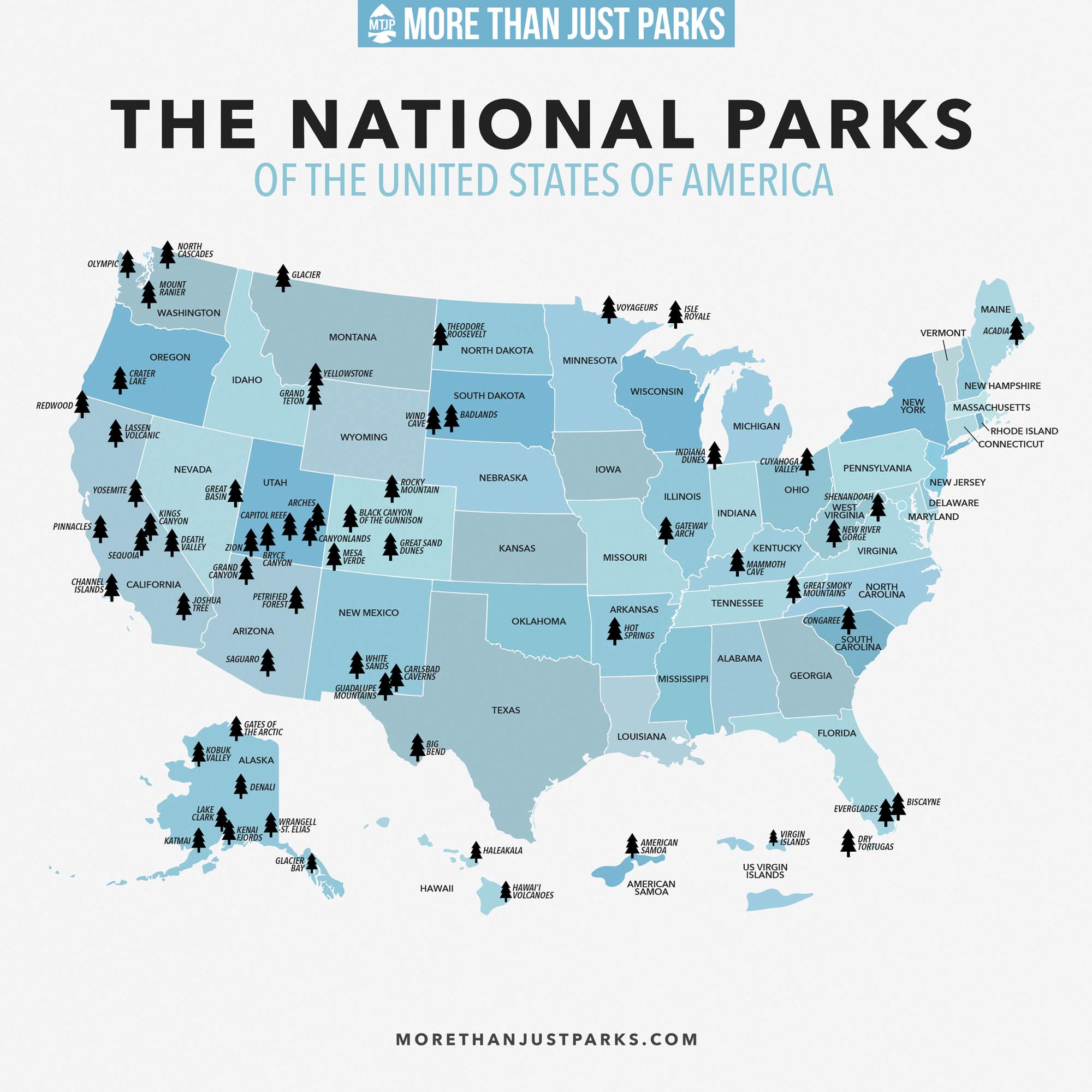 map of the national parks, us national parks map, blue national parks map