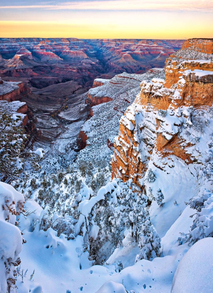 Grand Canyon National Park in December, snowy grand canyon