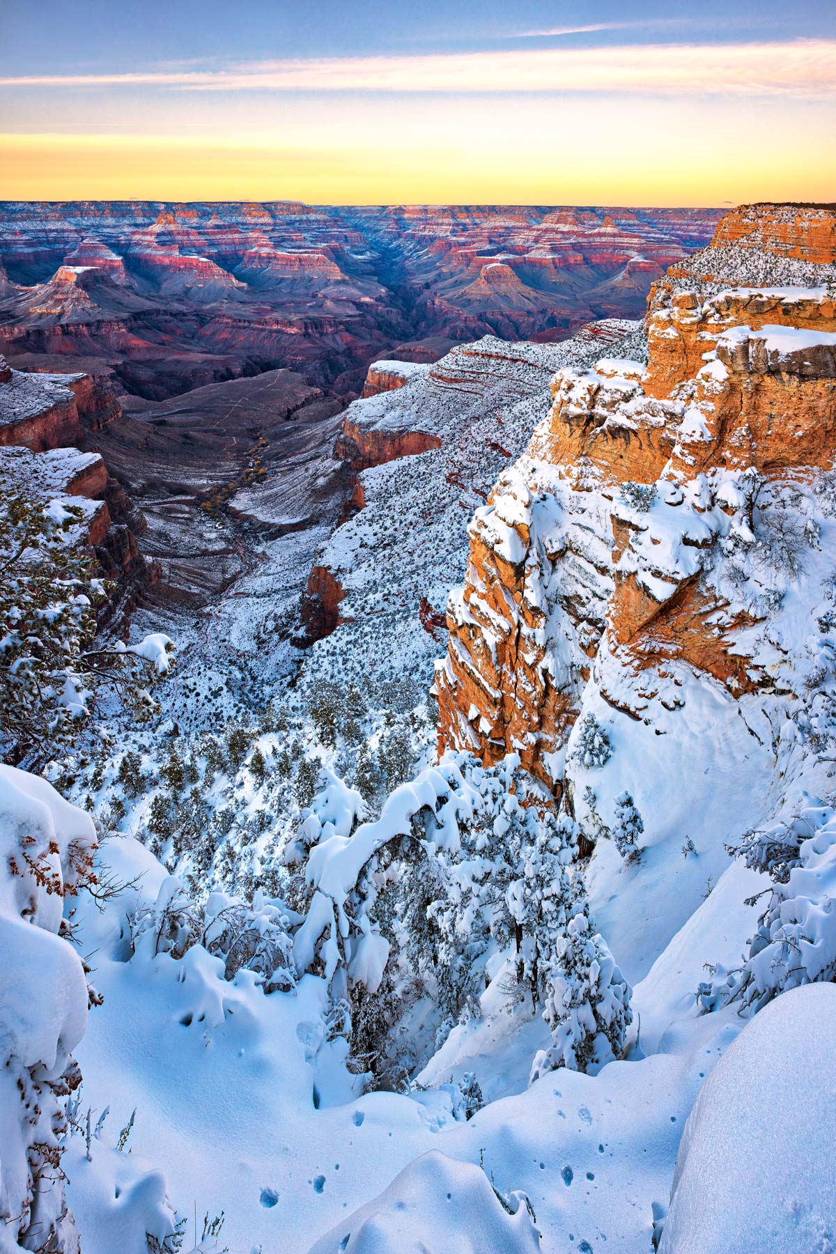 Grand Canyon in December, snowy grand canyon