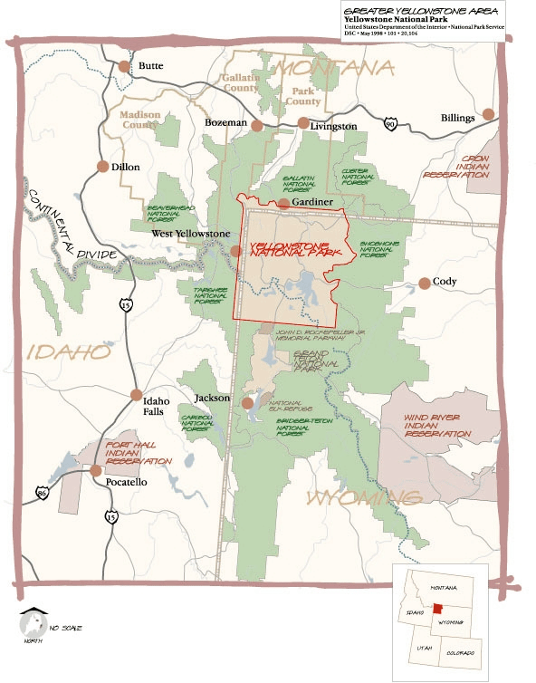 Map of Greater Yellowstone Are | Yellowstone National Park Facts