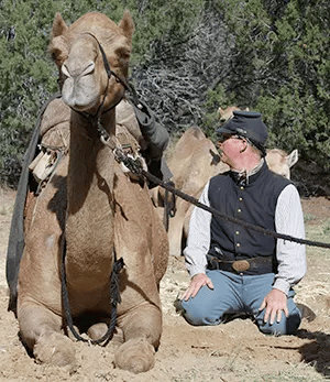 U.S. Camel Corps Reenactor with his camel | Petrified Forest National Park Facts
