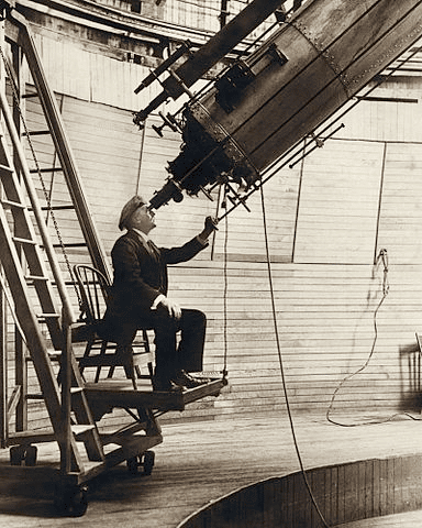 Percival Lowell observing Venus