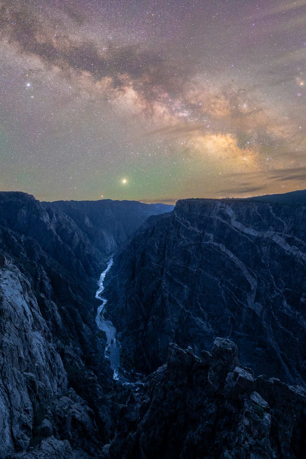 Milky Way above Black Canyon of the Gunnison. 