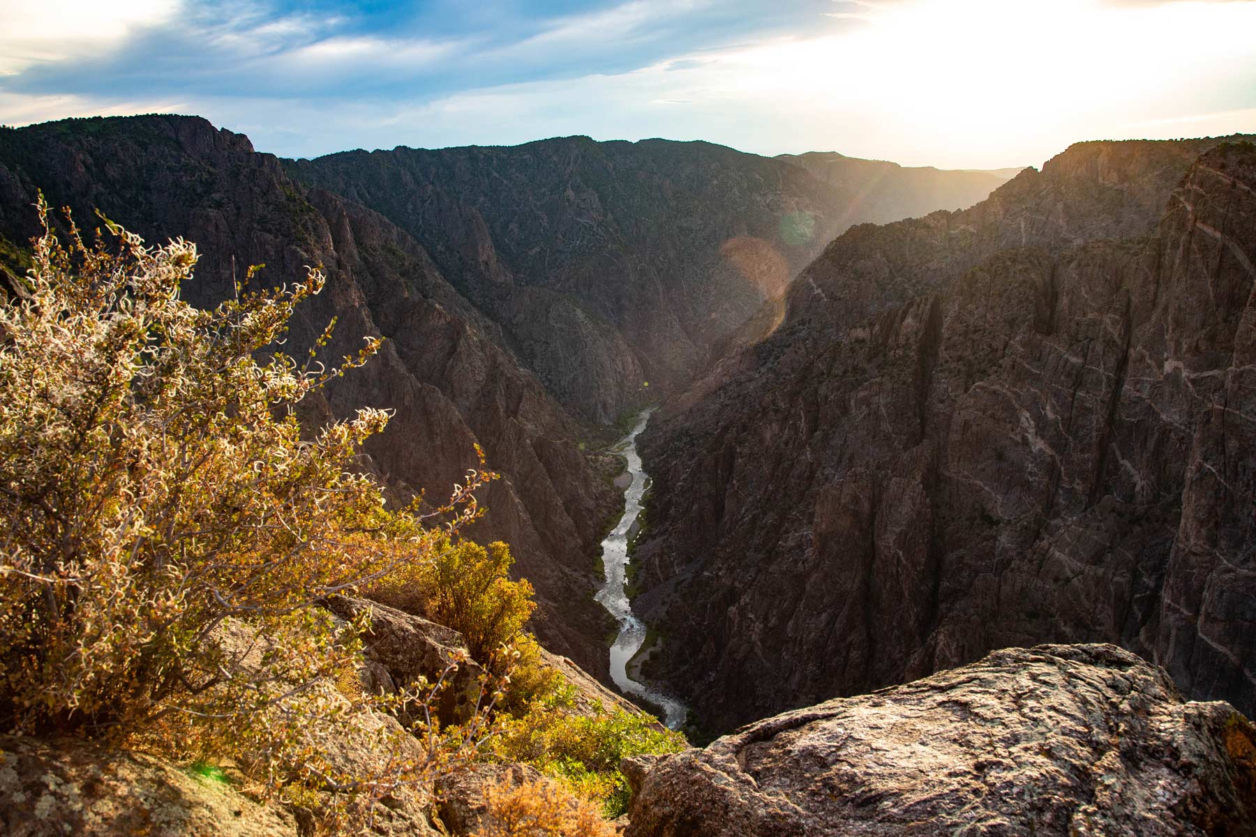 sunset, black canyon of the gunnison national park