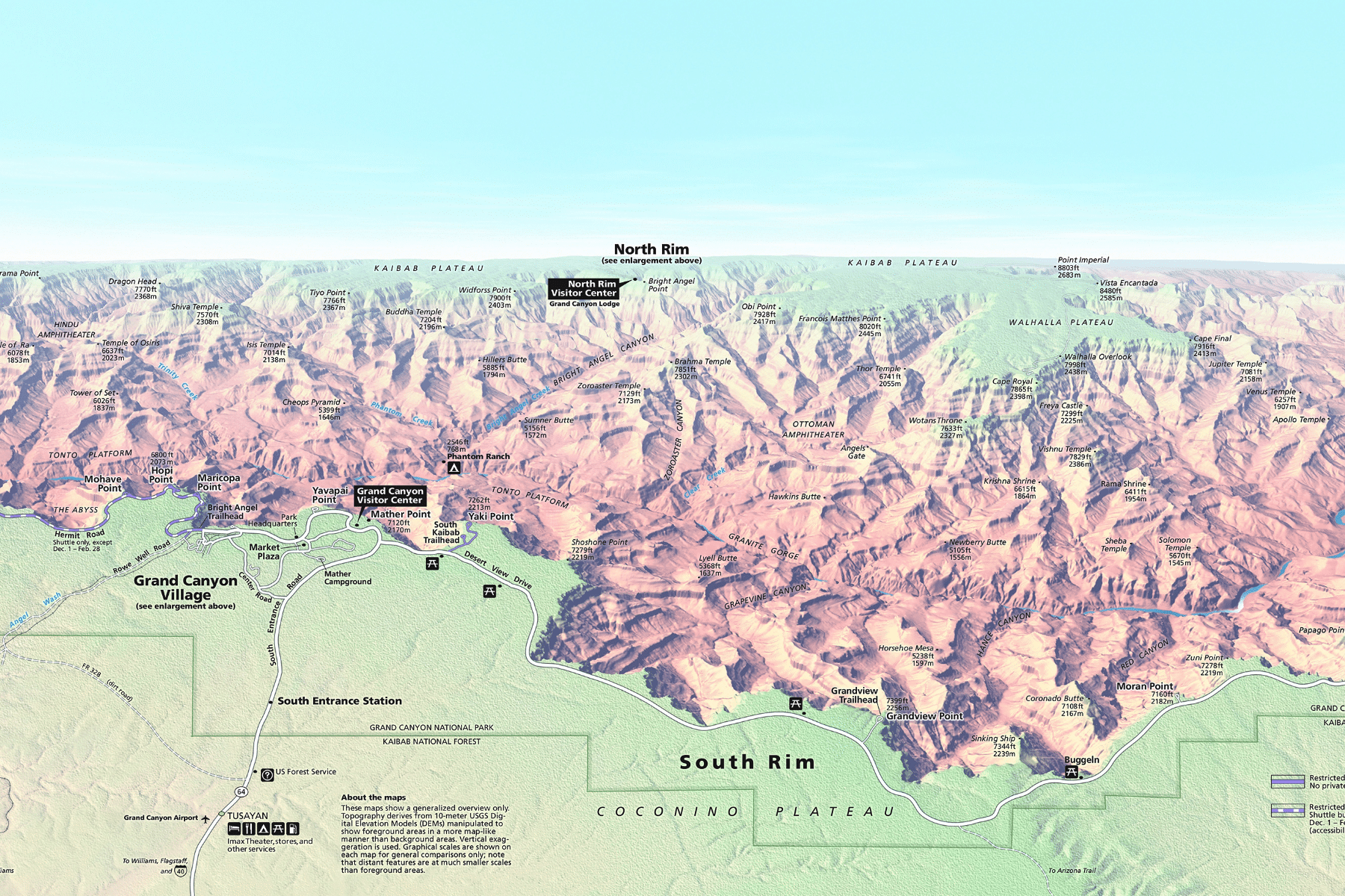 map of things to do in the north rim of the grand canyon