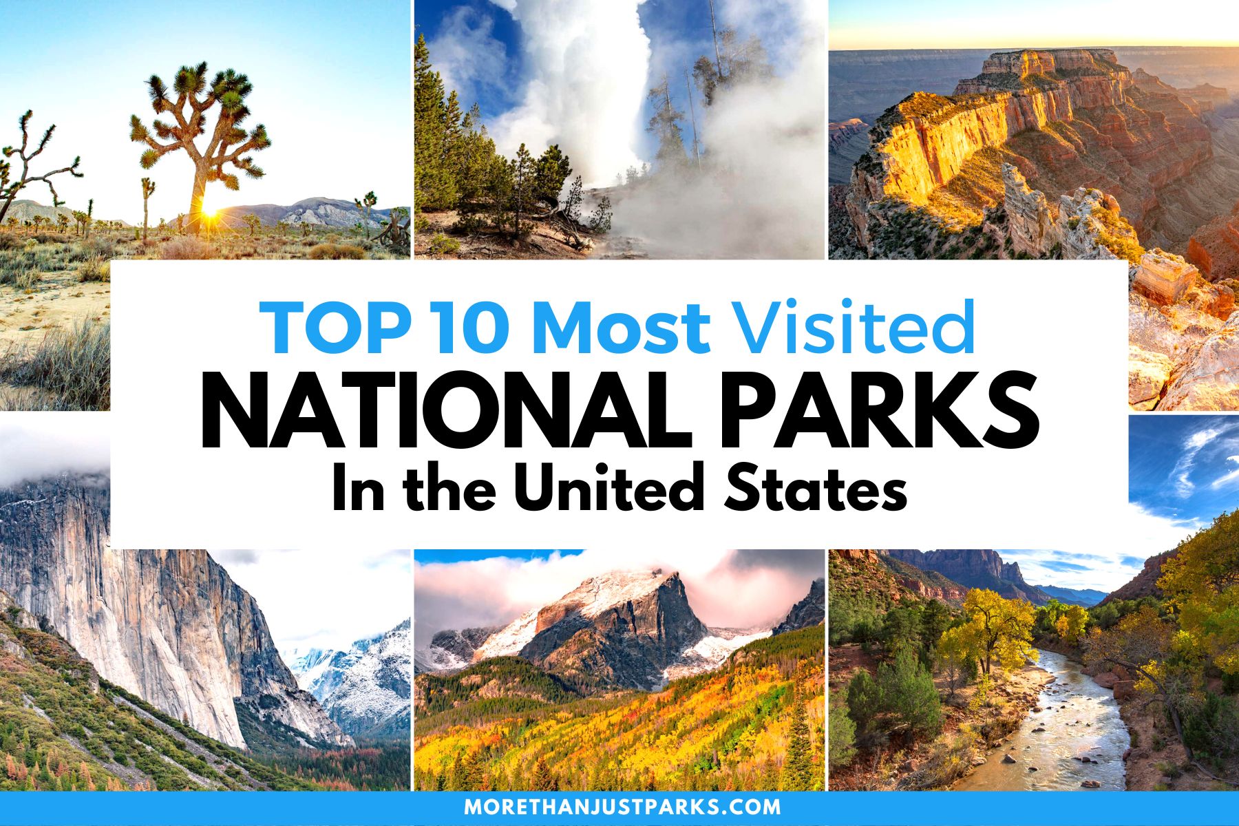 most popular national parks graphic