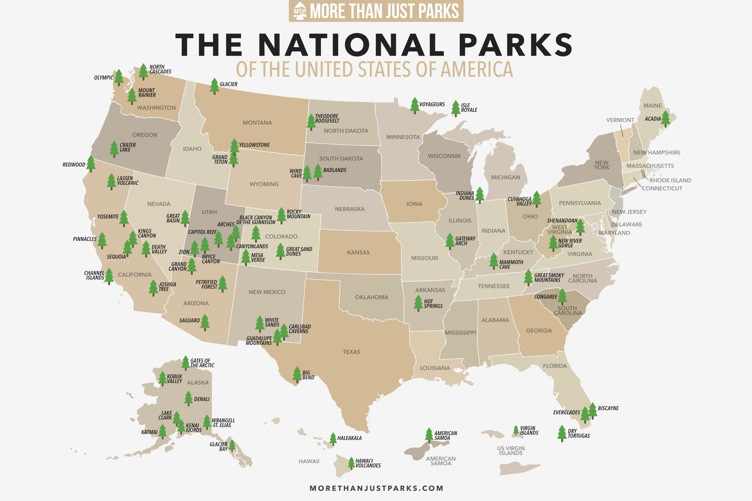 national parks map, map of the national parks