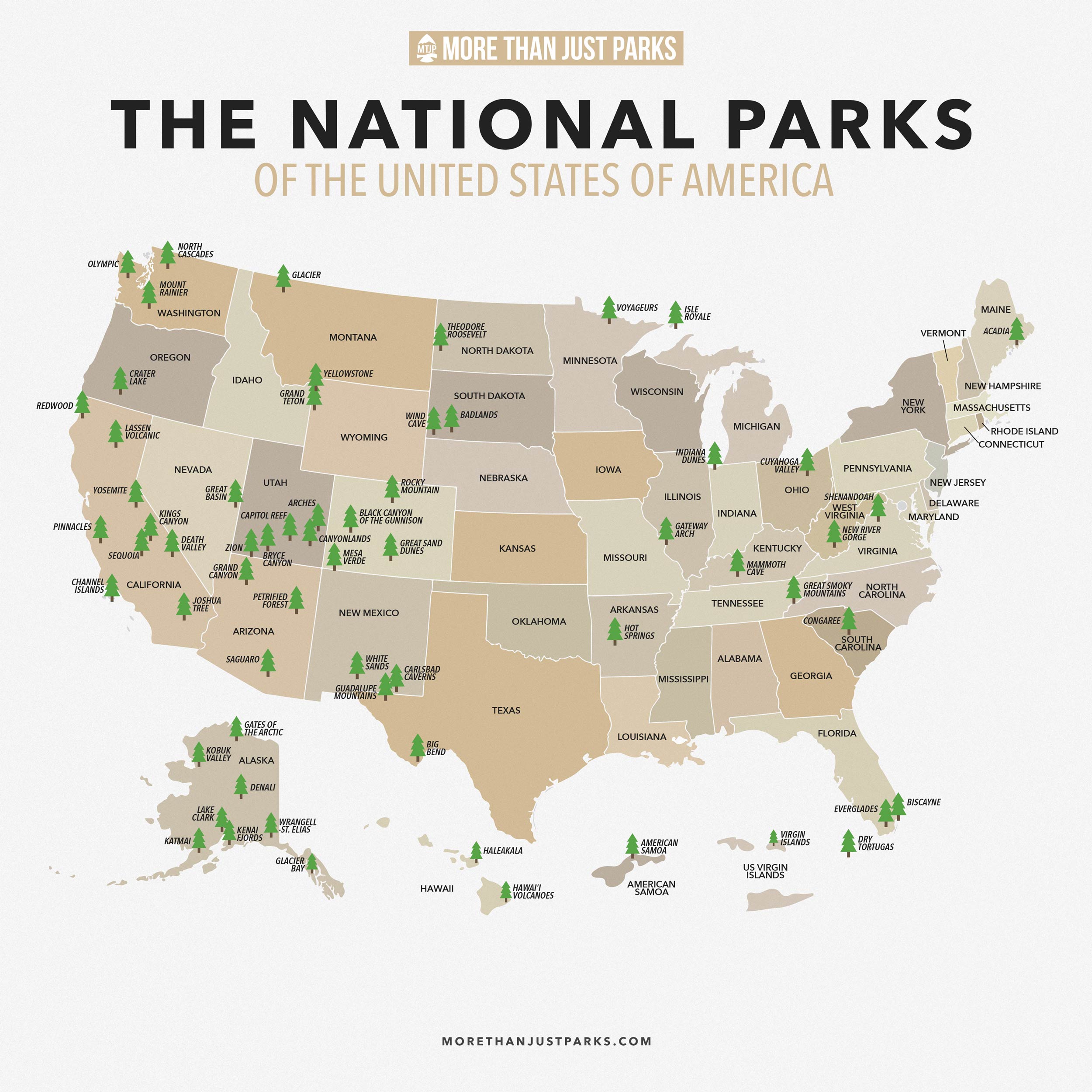 national parks map