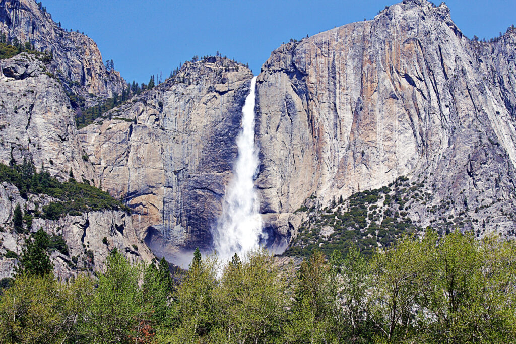 Yosemite Falls in the summer.
